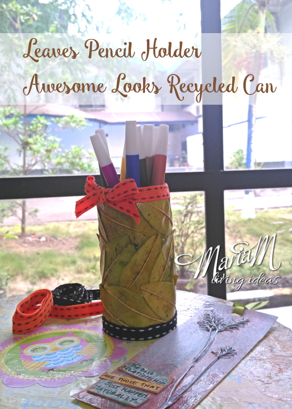 pencil holder leaves diy 1